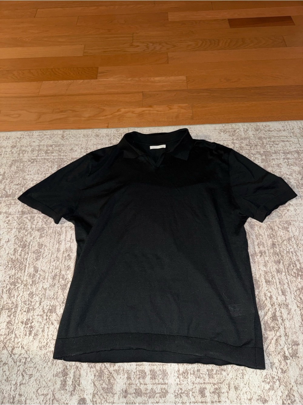 Zara Black Short Sleeve Polo Shirt